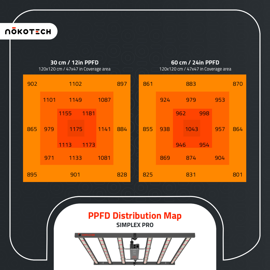 Simplex PRO PPFD map